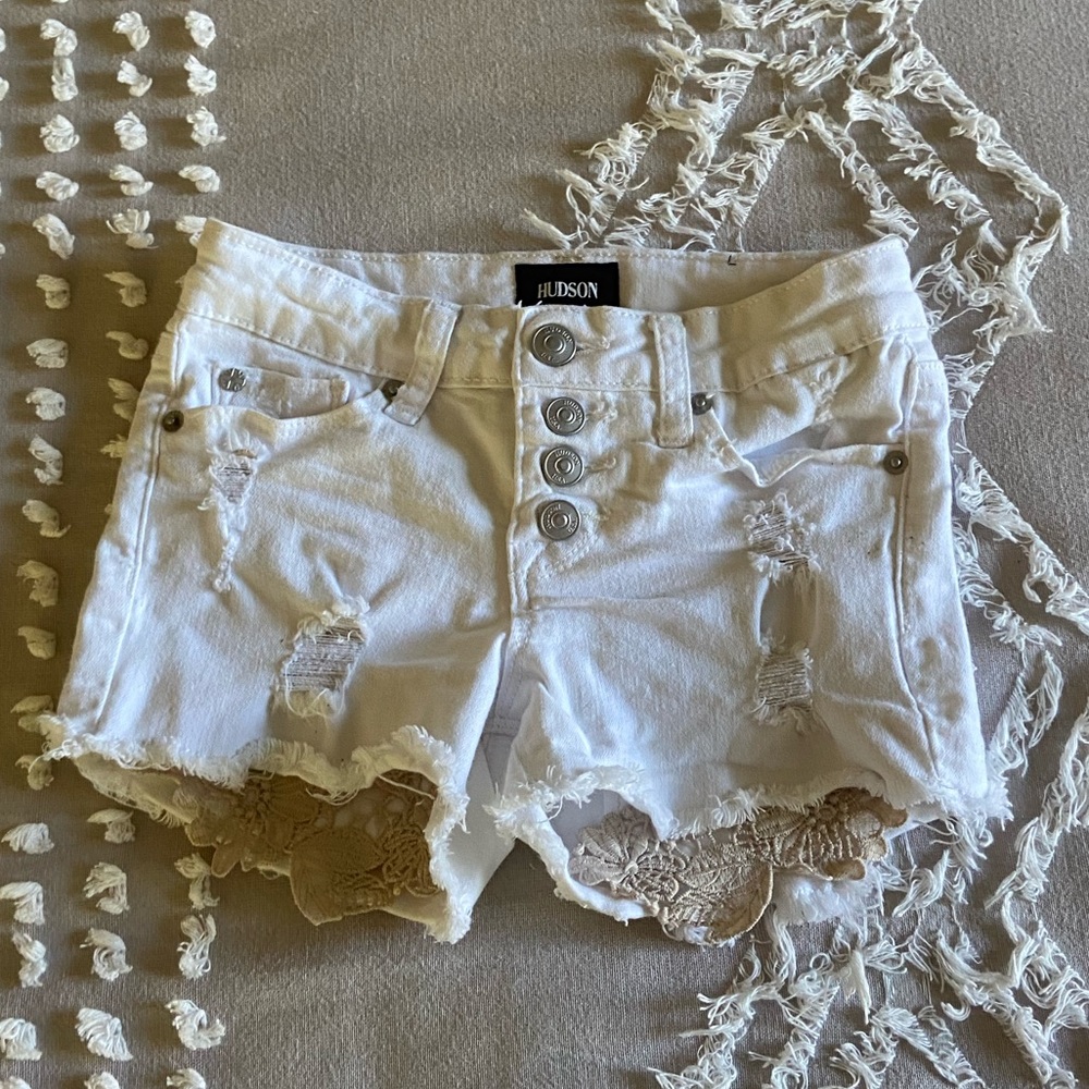White Hudson jean shorts in a size 8 Girls